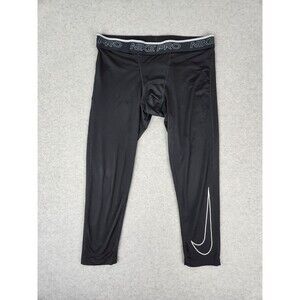 Nike Pro Compression Mens XXL Black 3/4 Training‎ Tight Fit Base Layer